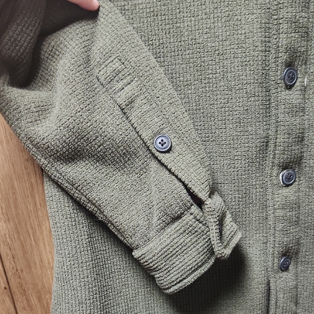 Men's Olive Green Shirt Jacket - Picture 4 of 6